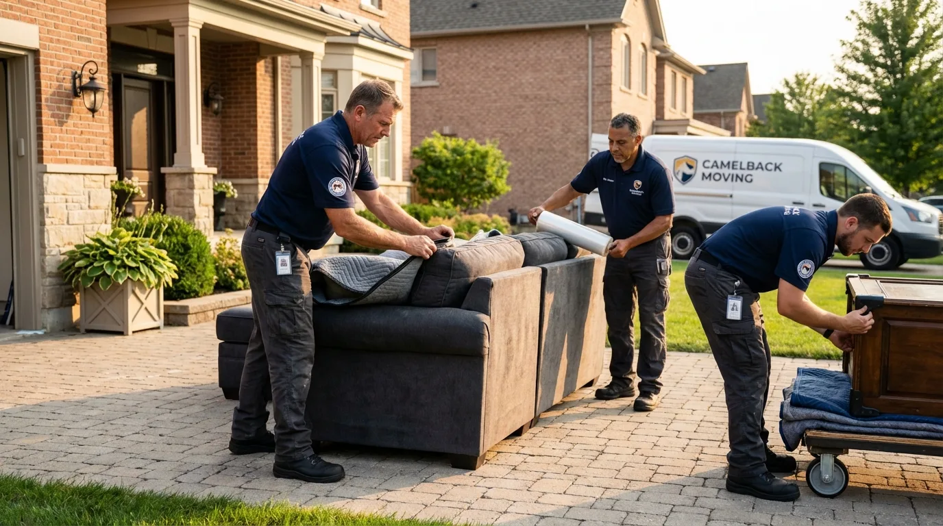 Large estate moving crew wrapping furniture in Valley Falls, KS